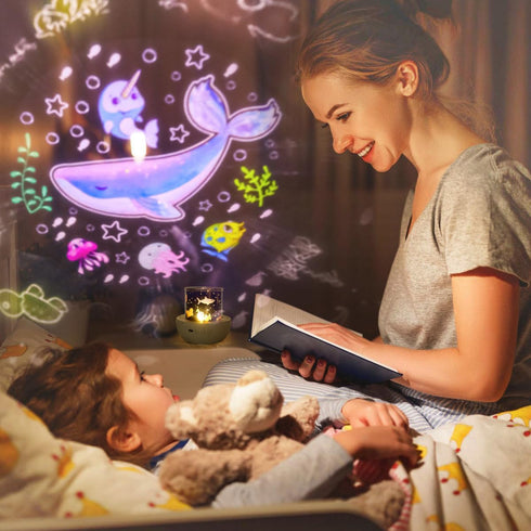 LytRdIt 21 Sets 360 of Films, Projector Night Light for Kids Bedroom, Ceiling, Star Galaxy Projector, Baby Night Light