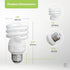 Xtricity Compact Fluorescent Light Bulb T2 Spiral, E26 Base, 9W (40 Watt Equivalent), 2700k Soft White, 540 Lumens,