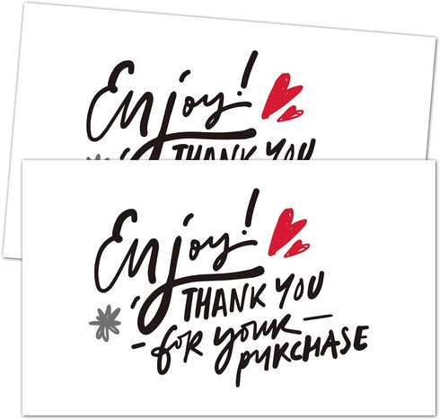 TENTADO Thank You For Your Purchase Cards, 50 pcs, 3.5 in x 2