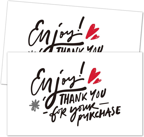 TENTADO Thank You For Your Purchase Cards, 50 pcs, 3.5 in x 2