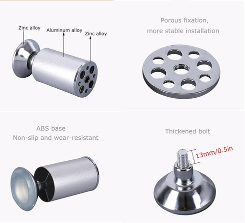 HJYCLFAZU 8 40cm Cabinet,4Pcs (8cm/3.15Inch) Adjustable Couch Legs Tv Cabinet Feet,Aluminum Alloy Furniture