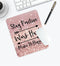 Custom Gaming Mouse Pad, Inspirational Quotes "Stay Positive Work Hard" Art in Rose Gold and Silver Glitter