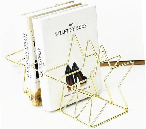 Nordic Style Vintage Iron Bookends - Star Design Desk Organizer
