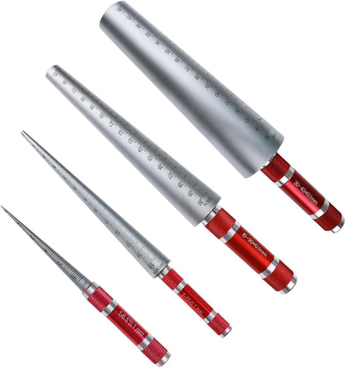 Noteflora 1Pcs 1-6.5mm 30-45mm 0.1mm Scale(1-6.5mm) Stainless Aperture Ruler Taper Gauge, Conical Feeler Gauge Taper