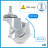 M6-1.0 2 Inch M6 15mm Set 4 (2 2 Threaded Stem Caster Wheels, PVC Silent Castors, x Replacement Wheels for Utility