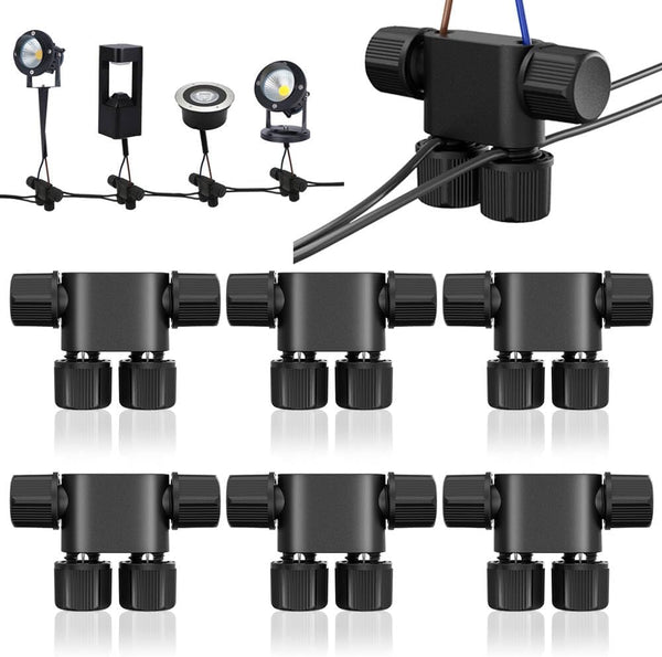 NETEHA 6 Pack Low Voltage Wire Connectors, 12-20 Gauge Landscape Light Cable Connector