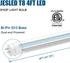 T8 4FT Bulbs, 24W 3200LM 5000K, 4 4Pack JESLED LED Type A+B Light Plug and Play or Ballast Bypass, Foot Flourescent