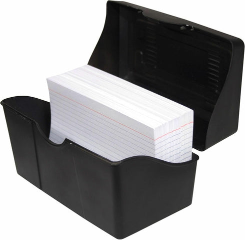 Innovative Storage Designs Plastic Card File - 4" x 6", 300-Card Capacity, Black