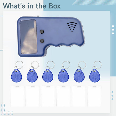 Texvora 125 6 5.7 3.7 2 Handheld Id Copier And Khz Reader Writer, Includes Cards And Key Fobs, For Access Control, X X