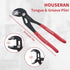 Slip Joint Pliers, HOUSERAN Water Pump Pliers, 10 Inch Groove Joint Pliers, Wrench Pliers with Comfort Red Grips, CRV Tongue and Groove Pliers for Home Repair, Gripping, Nuts, Bolts, Pipe & Fittings