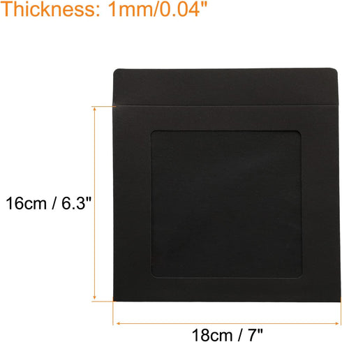 PATIKIL Full Face Window Envelopes 10 Pack 7'' Clear Single Sided for Mailing Statement Photos Catalogs, Black by PATIKIL