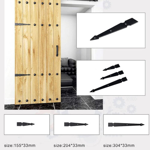 Sonny Brook Hams 4Pcs Decorative Corner Bracket, Black L Shape Sliding Door Barn Door Slab for Garage Gates