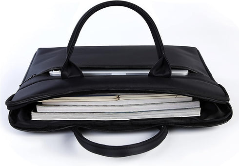 Waterproof Oxford Document Bag, Briefcase for Men, File Tote Bag for Carrying Paper Files, Black