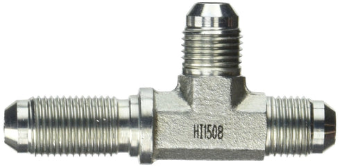 2704-06-06-06-FG Forged Steel Bulkhead Run Tee Tube Fitting, 9/16"-18 SAE x 9/16"-18 SAE x 9/16"-18 SAE Thread, 3/8" Male JIC x 3/8" Male JIC x 3/8" Male JIC