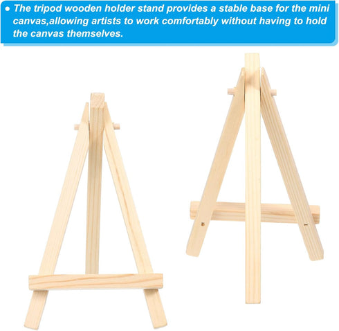PATIKIL 5.9" Wooden Art Easel, 10 Pack Portable Tripod Holder for Canvas, Foldable Tabletop Display