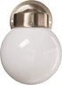 SF76/705 Nuvo Porch Wall Fixture with Globe, Brushed Nickel, Polished Brass