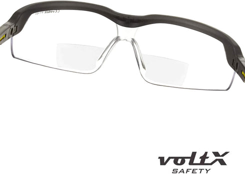 voltX GT ADJUSTABLE Bifocal Reading Safety Glasses (Clear Lens +1.5) - Anti-Fog, UV400, Scratch Resistant, Adjustable