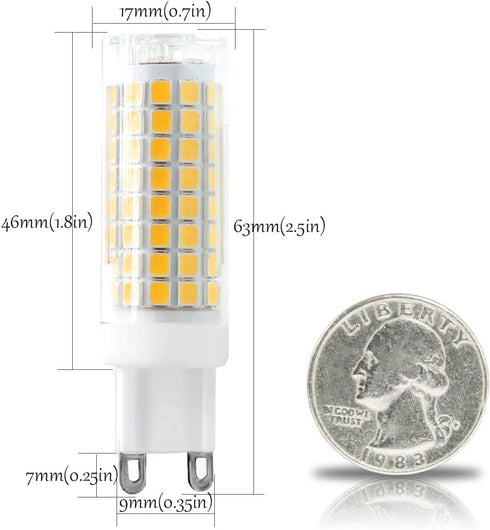 XRZT G9 Bulbs 7W Bulbs 60W 75W 3000K T3/T4 G9 Dimmable, Pack 5 Led Chandelier Light Halogen Equivalent Warm White