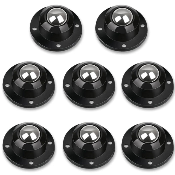 Self Adhesive Caster Wheels for Furniture, 1 Inch Low Profile Swivel Wheels, 8 Pack, Black