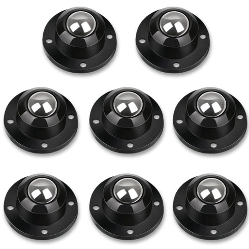 Self Adhesive Caster Wheels for Furniture, 0.8 Inch Low Profile Swivel Wheels, 360 Degree Rotating, Black, 8 Pack