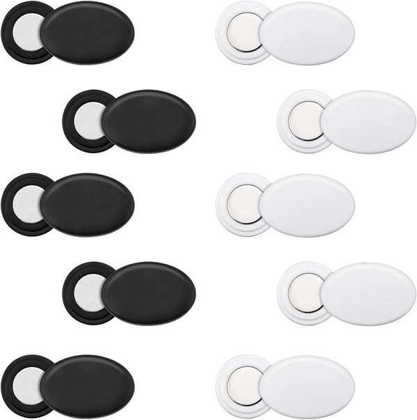 Gosknor 10 Pairs Race Bib Magnets, Oval Race Bib Clips Magnetic Race Bib