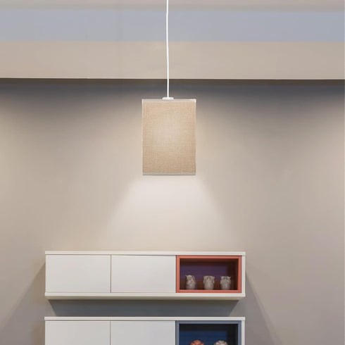 E27 Bulb Amosfun Square Fabric Lampshade Replacement Linen Lamp Cover for Bedside Table Lamp Floor Lamp Shade, Suitable