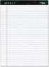 TOPS Docket Writing Tablet, 8-1/2 x 11-3/4 Inches, Perforated, White, Legal/Wide Rule, 50 Sheets, 6 Pads