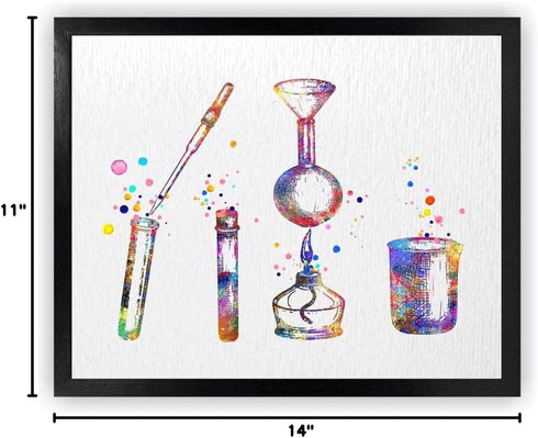 Dignovel Studios 11X14 Unframed Chemical Lab Test Tubes Pipette Art Print, Laboratory Science Biology Decor