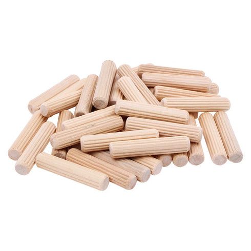 100 Pack 3/8" Wood Dowel Pins, Straight Grooved Pins for Furniture Door and Dowel Jig