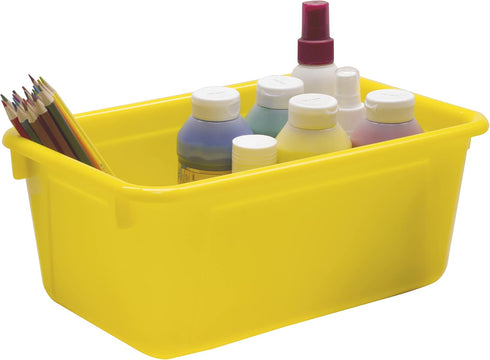 Storex Small Cubby Bins, Pack of 5, 12.2 x 7.8 x 5.1 Inches, Yellow