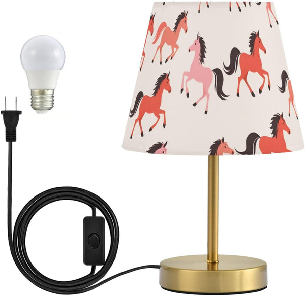 ALAZA Table Lamp for Bedroom Nightstand Pony Horse Western Bedside Lamp with