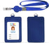 HYCOPROT ID Badge Holder with Lanyard, Heavy Duty Retractable PU Leather Vertical Horizontal Card Holders for Office