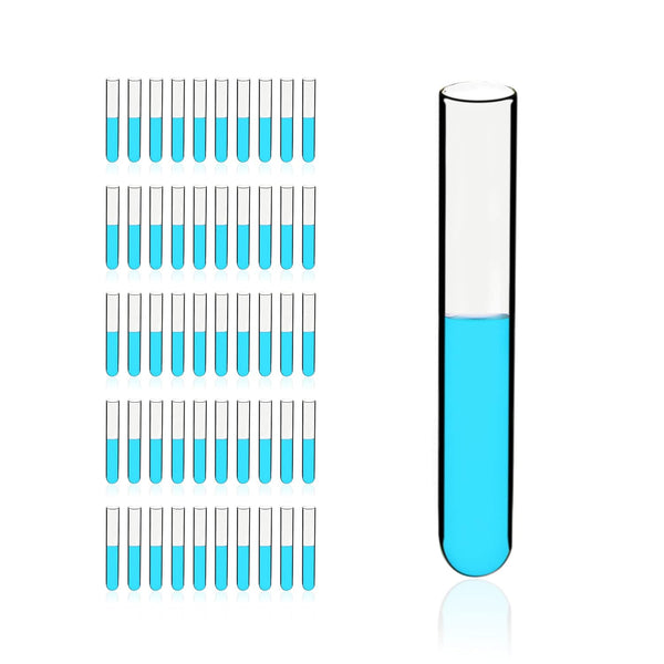 10ml Sturdy Glass Test Tubes, Pack of 50, 16x100mm Borosilicate Glass Material, TTG016-050