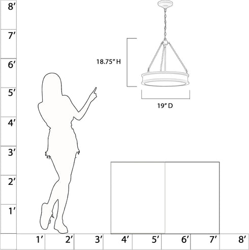 28990 100-Watt 3-Light Bulbs Minka Lavery Matte Black Drum Pendant Light with Frosted Clear Glass Shade, No Included