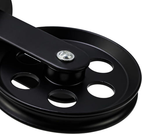 Tsnamay 2Sets Set Black Wall Ceiling Mount Rustic Pulleys for Hanging Lamp,Pulley Wheels for Plug In Pendant Light