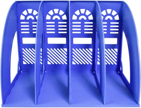 Lemical 4 Compartments Open Section Plastic Magazine File Holder, Desk Organizer for Office & Home