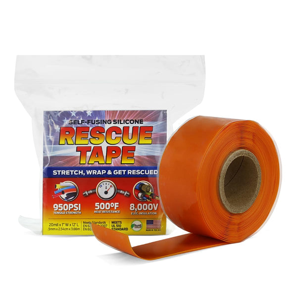 Bond It Rescue Tape, Self-Fusing Silicone for Emergency Plumbing, 1" x 12', Orange