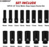 14PCS 1/2" Set, 6-Point, 10mm 32mm, CASOMAN Drive Deep Impact Socket Metric, CR-MO, to for Auto Repair, Mechanic