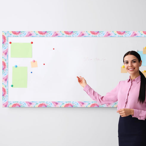 Zonon Classroom Bulletin Board Border, 65 Feet, Straight Borders Trim for Classroom or Home School Decoration (Tie Dye)