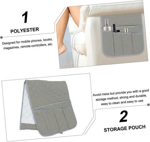 PRETYZOOM Polyester Sofa Bedside Pouch - Organizer for Remotes & Snacks