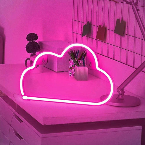YouOKLight Neon Cloud Sign, LED Wall Light Night Lights, Battery or USB Powered for Bedroom Decor, Pink