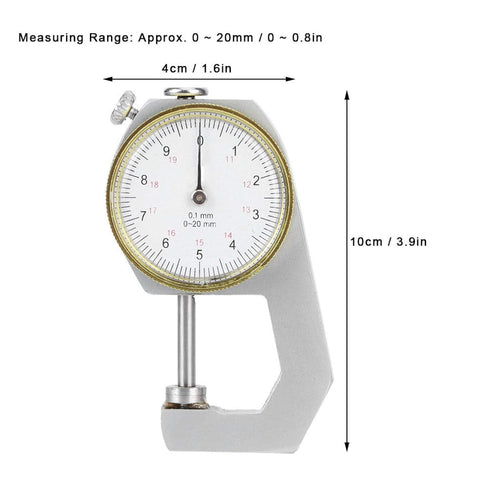 Thickness Gauge Round Thickness Tester Dial Indicator Portable Measuring Jewelry Leather Board Equipment