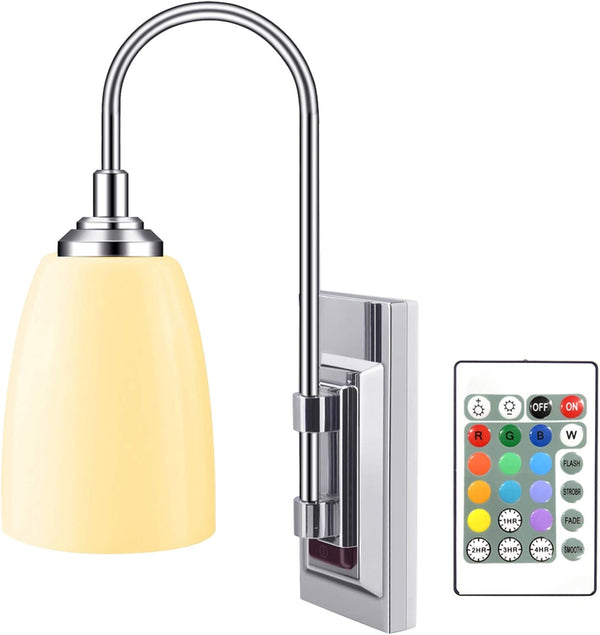 HONWELL Wall Lamp Battery Operated LED Wall Sconces Indoor Cordless Multi Color