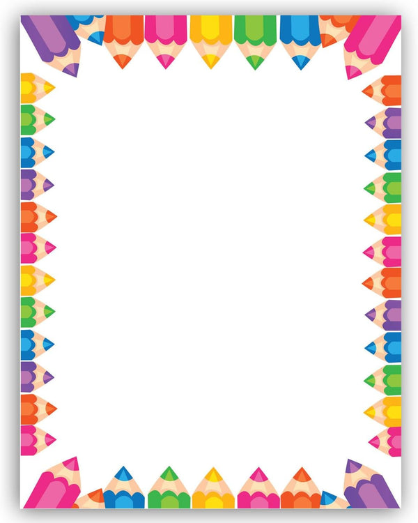 School Border Stationery USA Made Teacher Letterhead, 60 Letterhead Sheets, 8.5 x