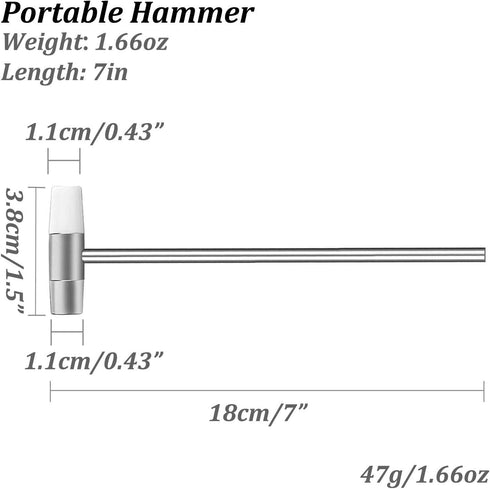 Dual Head Small Hammer, 7 in Length, Smooth Grip Mini Mallet for Crafts and Woodworking