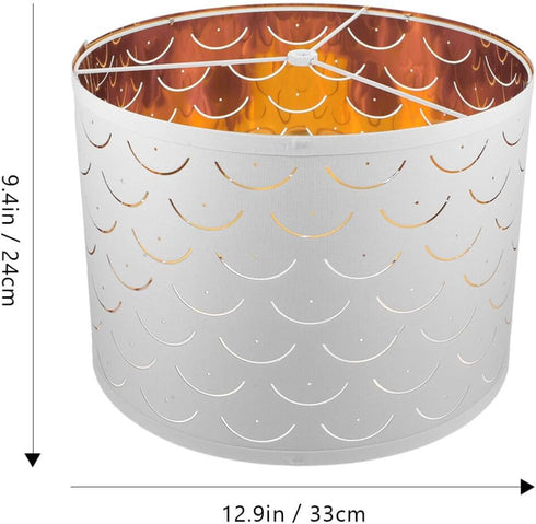 Cabilock Drum Lamp Shade Barrel Fabric Lampshade Table and Floor Lamp Covers Wave Shaped Semicircular Lamp Shade