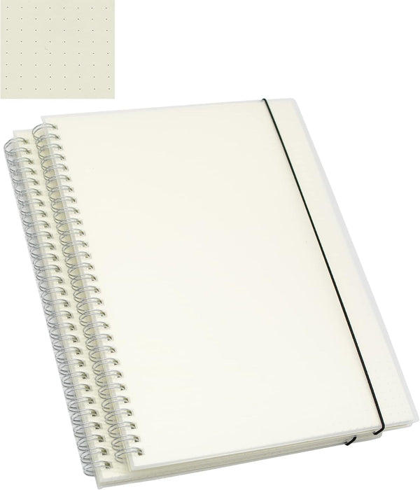 Yansanido Spiral Notebook, 2 Pcs B5 Thick Plastic Translucent Frosting, 80 Sheets - 160 Pages for Study Notes