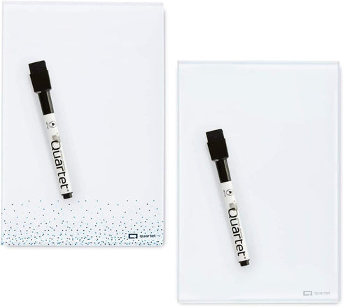 Quartet Glass Desktop Notepad, 9" x 6", Whiteboard, Dry Erase Surface, 2 Pack