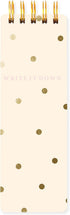 Graphique Reporter Journal, Cream Polka Dot, Embellished Gold Foil, 150 Lined Sheets, 3" x 8.75" - Perfect for Note