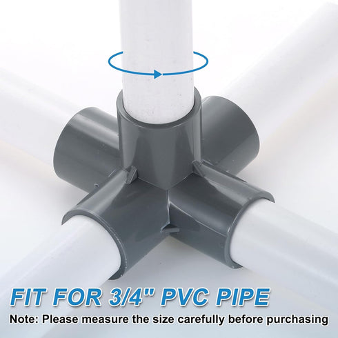 3/4" 6 5 Elbow Elbow uxcell PVC Fittings, Pcs Way Connector PVC Furniture Fittings Corner Fitting for Water Supplies